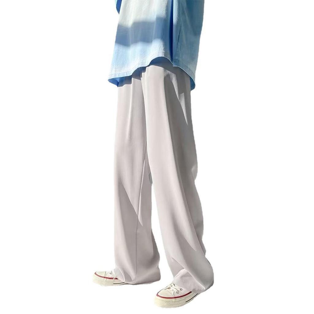 Men's Summer Solid Color Loose-Fit Straight Casual Sports Pants