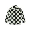 Checkerboard Pattern Stand Collar Jacket Women Outerwear Black White VN0A5LJ5705