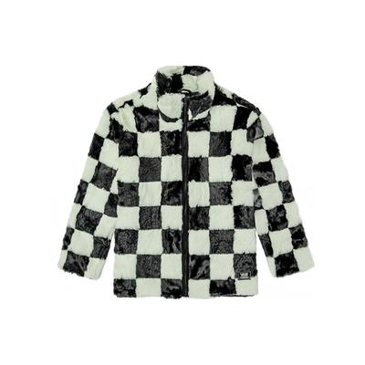 Куртка с воротником-стойкой в ​​шахматном порядке Женская верхняя одежда Черно-белая VN0A5LJ5705