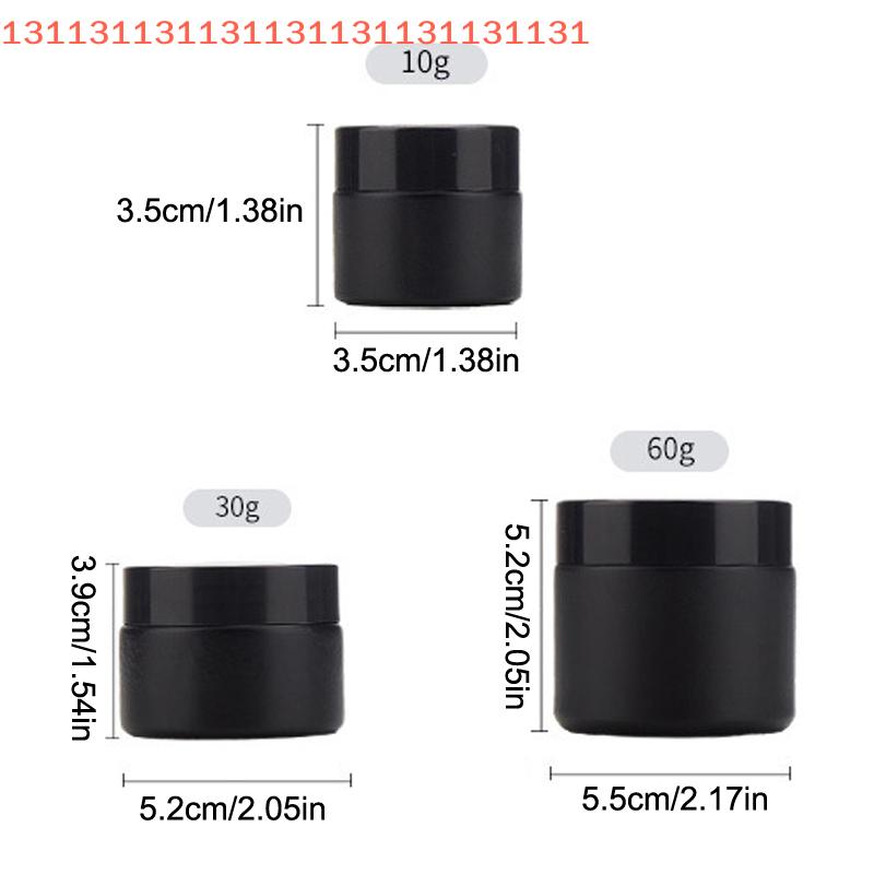 Plastic Lid Empty Jars Black Glass Cream Jar Cosmetic Container 10/30/60g Glass Bottle Make Up Container Travel Cosmetic Jars
