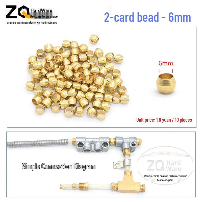 Oil Circuit Distributor Set: Nylon Tube, Copper Double-Ended Plug, Bushing, Inner Snap Ring (810x1 to 1/4), 68mm.