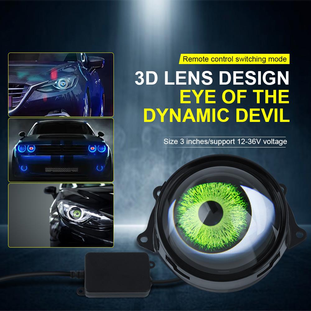 Крутое украшение Динамические светодиодные автомобильные фары Devil Eye Светодиодные автомобильные фары Сборка фар Модифицированный автомобильный аксессуар Eagle Eye Light