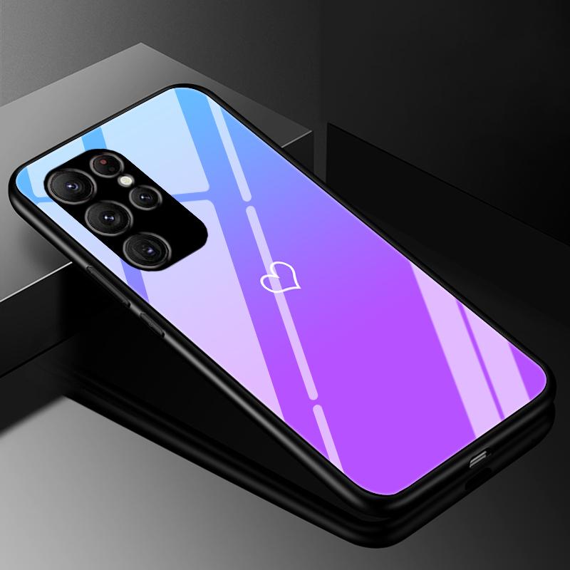 Чехол-крышка для Samsung S24 S23 Ultra, чехлы из закаленного стекла для Samsung Galaxy S22 S21 S20 S23 Plus FE, роскошный жесткий бампер с задней панелью