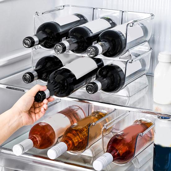 Штабелируемая винная полка, холодильник, шкаф, кладовая, столешница, пластик 2/3, держатель для вина, шампанского, пива, держатель для дисплея, органайзер