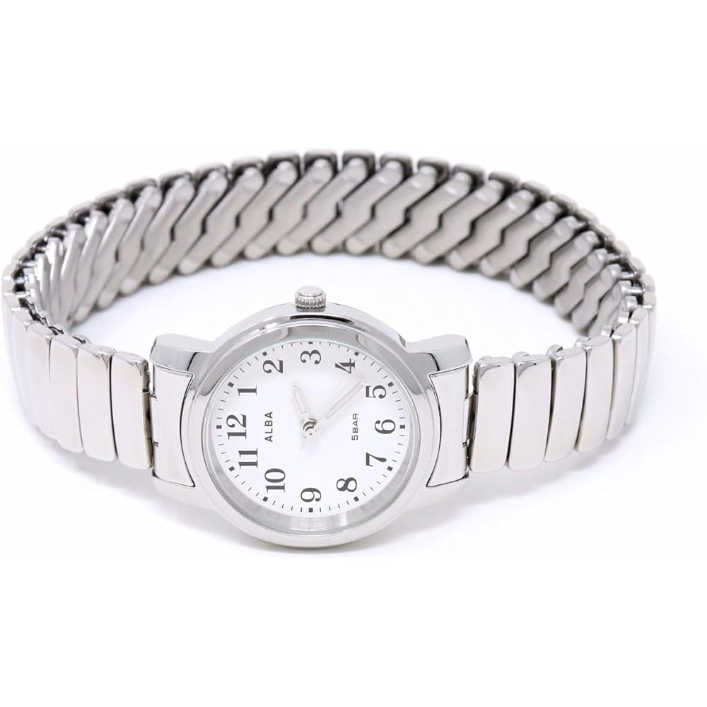 Женские кварцевые часы Seiko Alba из нержавеющей стали, аналоговые, водозащита 5 АТМ, белый циферблат, серебристый корпус