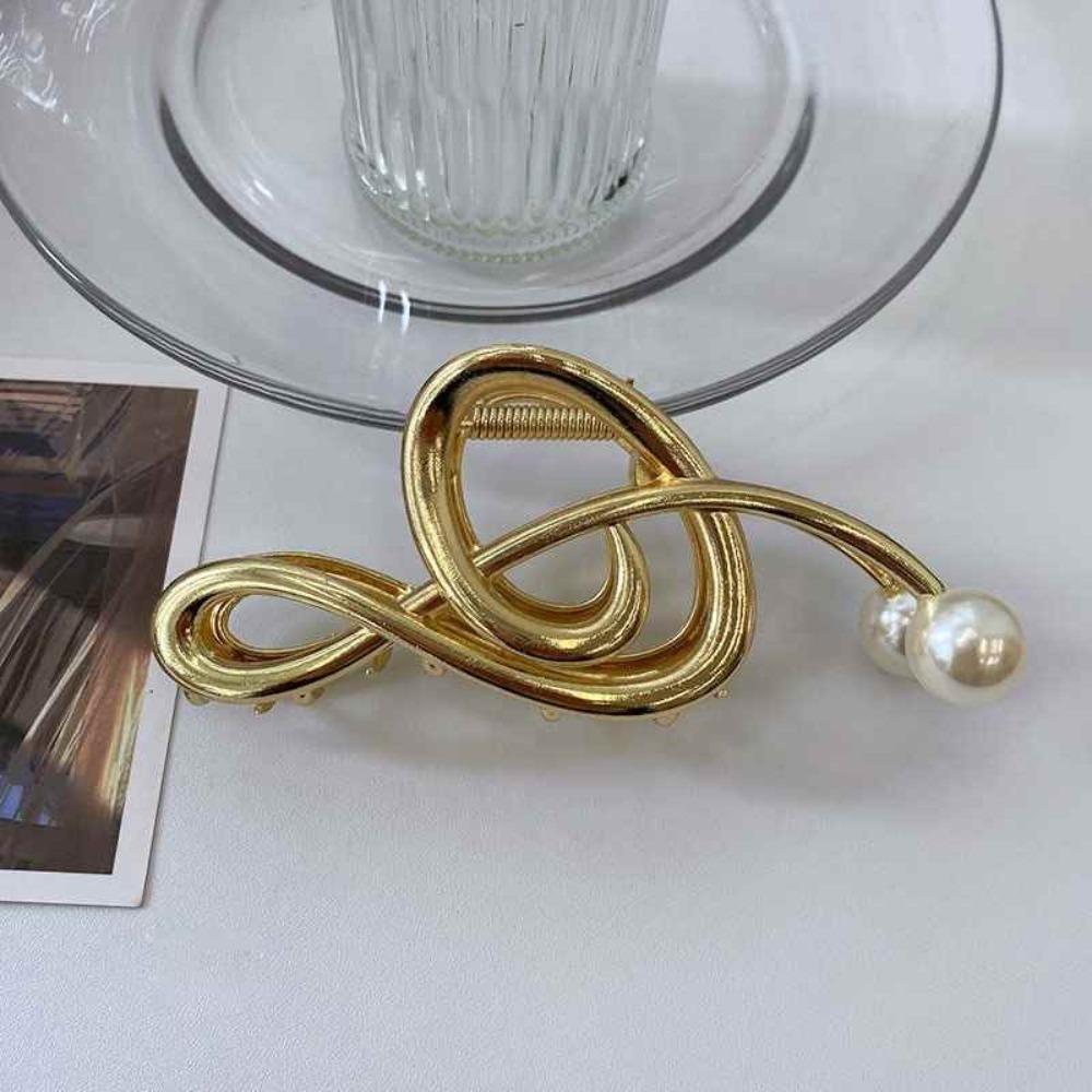Pearl Music Note Hair Claw Zinc Zinc Zinc Alloy Treble Clef Hair Clip Exquisite   Makeup Hair Clips