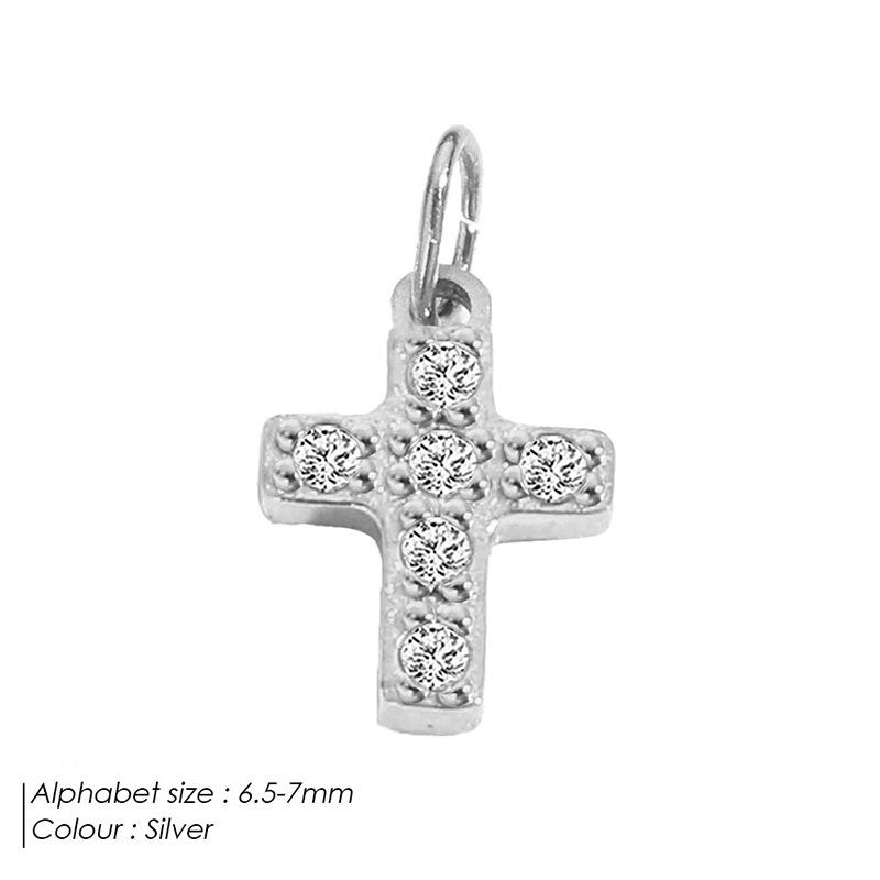 Европейская и американская подвеска-буква из нержавеющей стали, полностью инкрустированная бриллиантами, с вариантами ожерелья и браслета из циркония для самостоятельной сборки