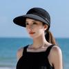 Wide Brim Empty Top Ponytail Cap UV Protection Beach Cap Outdoor Women Summer Sun Hat