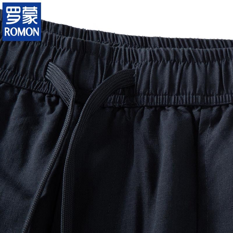ROMON Men's Fashion Linen Blend Shorts