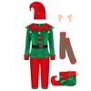 7 шт. Детский милый рождественский костюм эльфа для мальчиков, комплект из рубашки, брюк, шапки, силиконовых ушек эльфа, пояса, чулок и чехлов для обуви