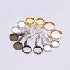 10pcs 10-25mm Tray Bezel Cabochon Earring Hook Blank Setting Round Pendant Ear Base Findings For DIY Glass Cameo Jewelry Making