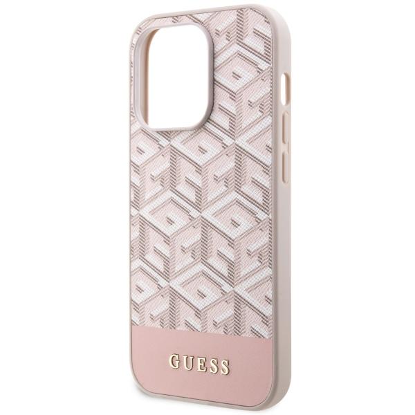Etui do iPhone 14 Pro Guess Stripes MagSafe Różowe