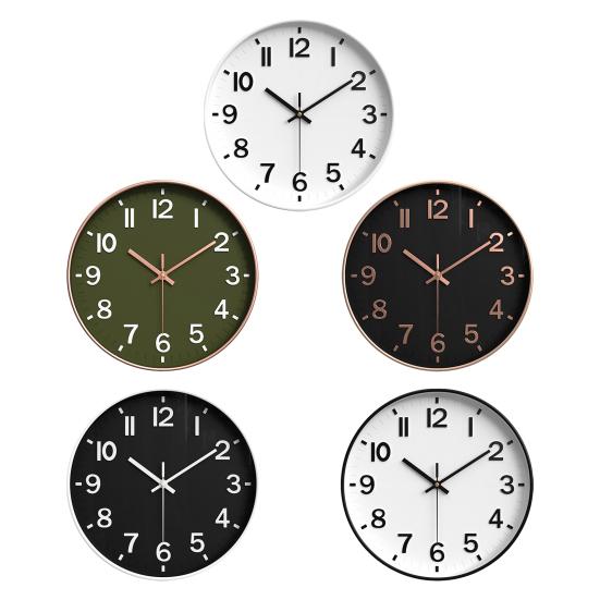 Wall Clock Quartz Movement Clear Display Large 3D Numbers Silent Operation Battery-Powered Non-Ticking Clock