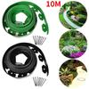 10M Fixed Garden Barrier Lawn Grass Edging Border Plastic Landscape Grass Stone Isolation Strip with 30 Anchoring Spikes