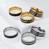 Кольцо из 3 частей из нержавеющей стали с покрытием из золота 18 карат, унисекс, простые парные украшения в стиле хип-хоп, мужские и женские титановые кольца на палец
