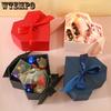 1pc Heart Shaped Gift Boxes Double-door Treat Boxes with Ribbon Floral Gift Wrap Box Party Favor Boxes Souvenir Gift Box for Wedding Party Birthday