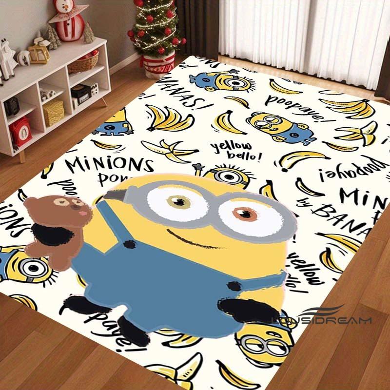 Cute Cartoon 3D-Printed Minions Rug—Suitable for Living Rooms, Bathrooms, Creative Doormats, Bedroom Rugs, and More.