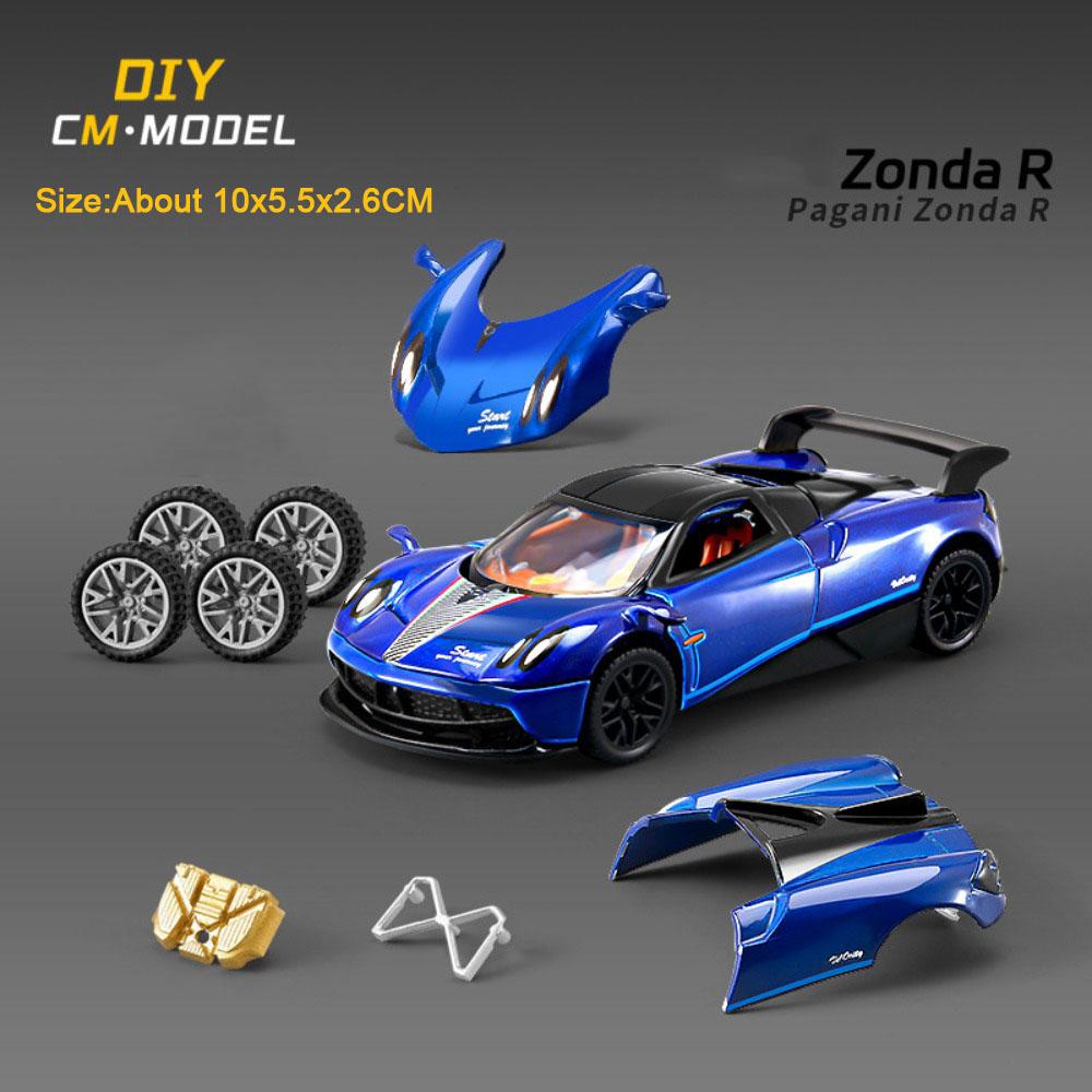 1:43 AE86 Pagani Zonda R Sports Car Model Toy Alloy Diecast DIY Detachable Miniature Vehicles Models Toys for Kids Best Gifts