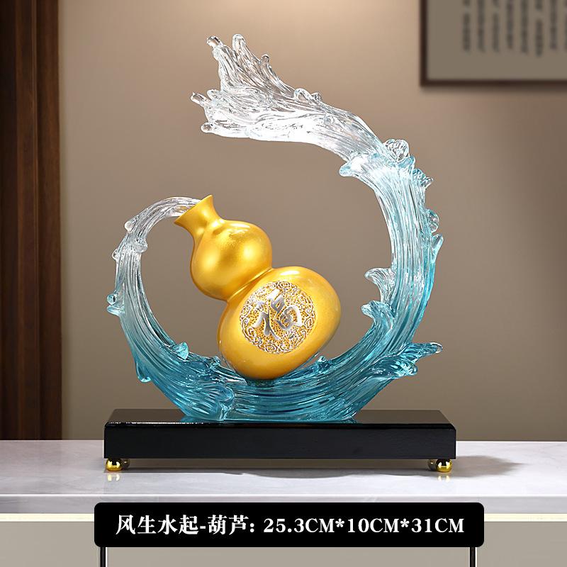 Скульптура тыквы «Счастливый карп», украшение для рабочего стола в офисе, креативная статуэтка из смолы, китайский подарок на свадьбу и Новый год