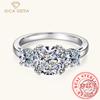 Three Stone 3.5 Carat D Color Moissanite Ring For Women S925 Sterling Silver Valentine's Day Gift