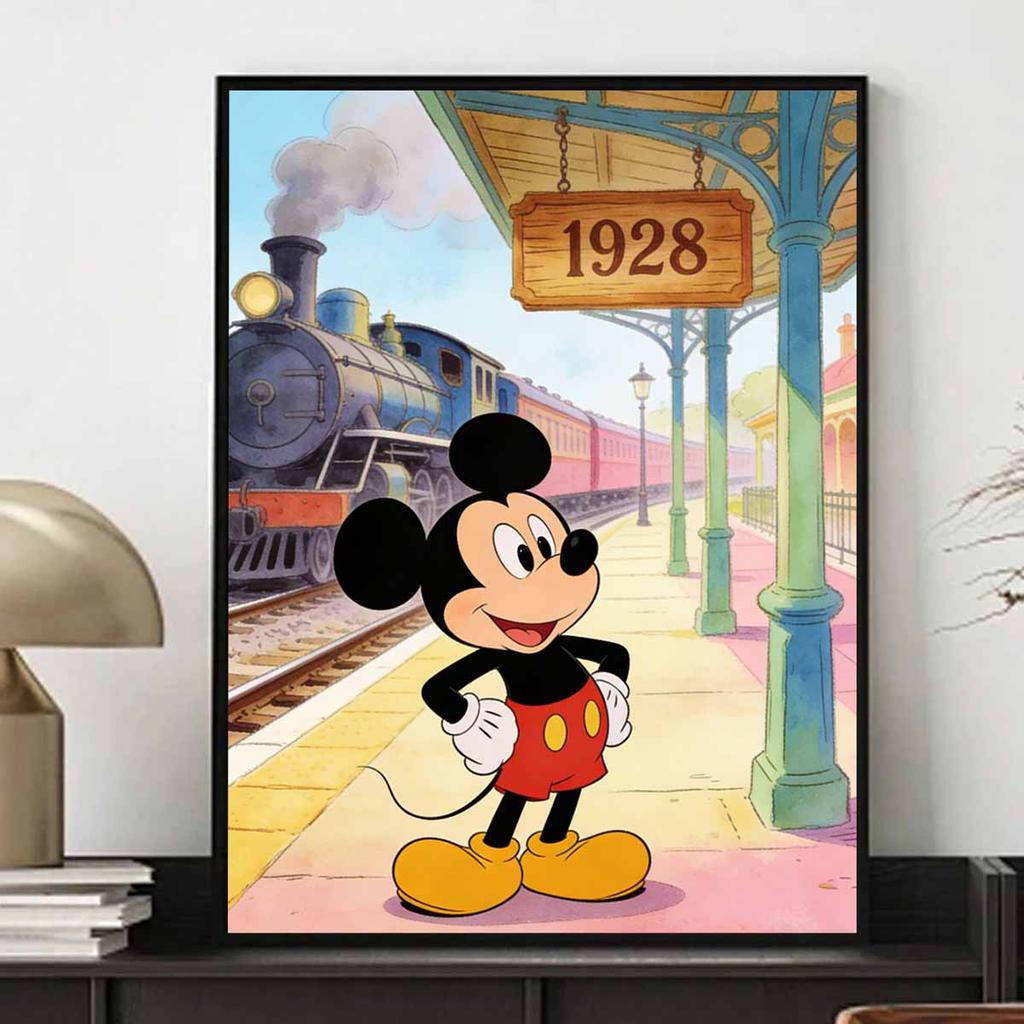 Disney Mickey Mouse 1928 steam train diamond painting handmade diy mosaic art painting kit home decoration