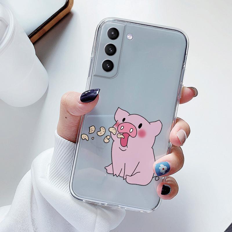 Прозрачный чехол для Samsung Galaxy S23 S 23 Ultra S23 Plus Чехол Мультяшные Цветы Мягкий ТПУ Ударопрочный Funda Для Samsung S24+ Сумка
