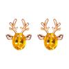 Серьги-гвоздики с цирконием, женские рождественские рога, серьги-гвоздики с оленями, серьги-гвоздики в стиле бохо, милые серьги, ювелирные изделия, подарки, рождественские украшения