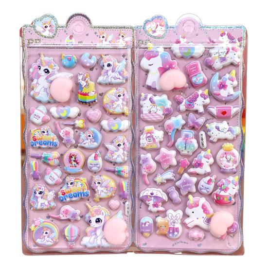 3D Пухлые Наклейки Панда Кролик Медведь Животное Сквиши Наклейки для Детей Милые Наклейки Пузырьки для Поделок Декор для Чехла Телефона