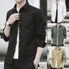 Новая мужская рубашка с длинным рукавом, осенняя, корейская версия, трендовая, красивая рубашка, весна и осень, плотное черное повседневное тонкое пальто для мужчин