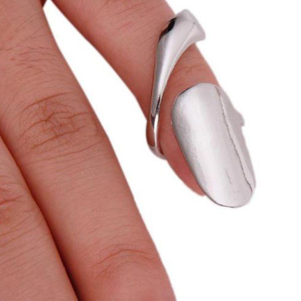 Nails False Gold Ring Metal Finger Women Silver Fashion Rings