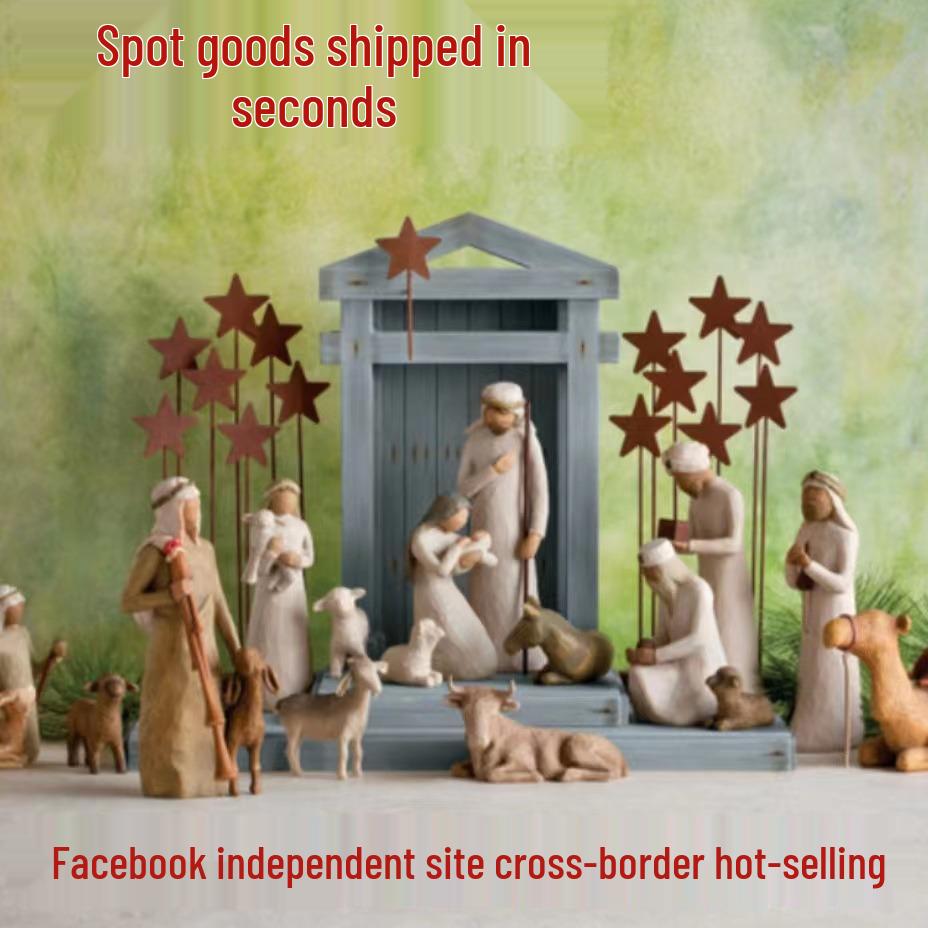 Настольное полимерное украшение «Рождественский вертеп»