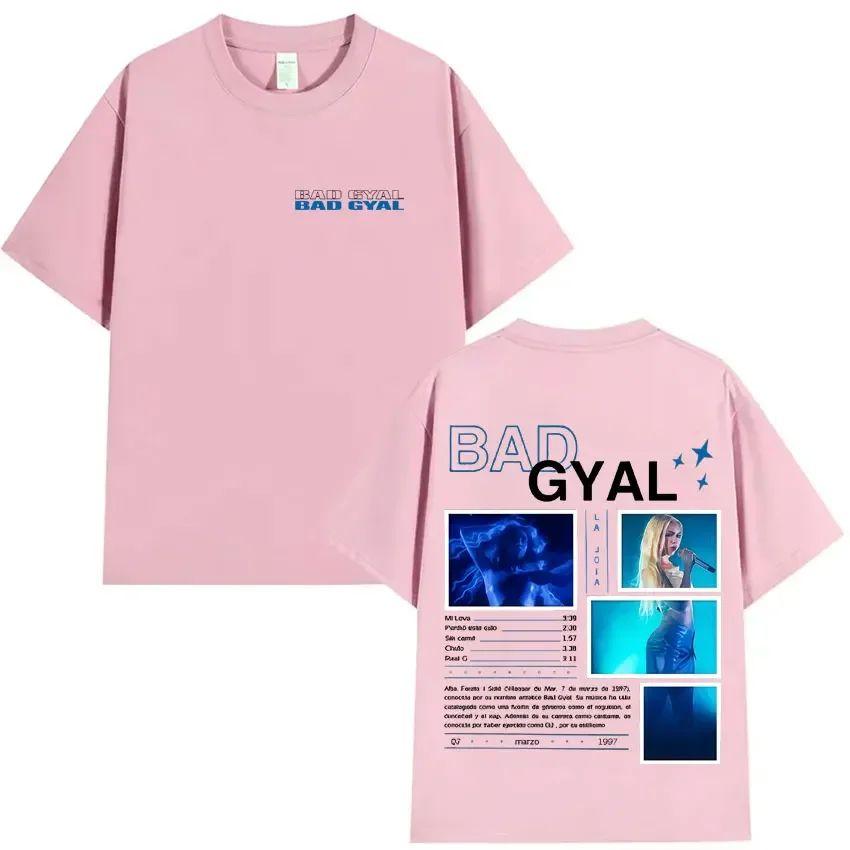 Панк Y2K Одежда Bad Gyal Альбом Тур Двусторонний Принт Графика Футболки Оверсайз Хип-Хоп Футболка Повседневный Стиль Комфортный Унисекс