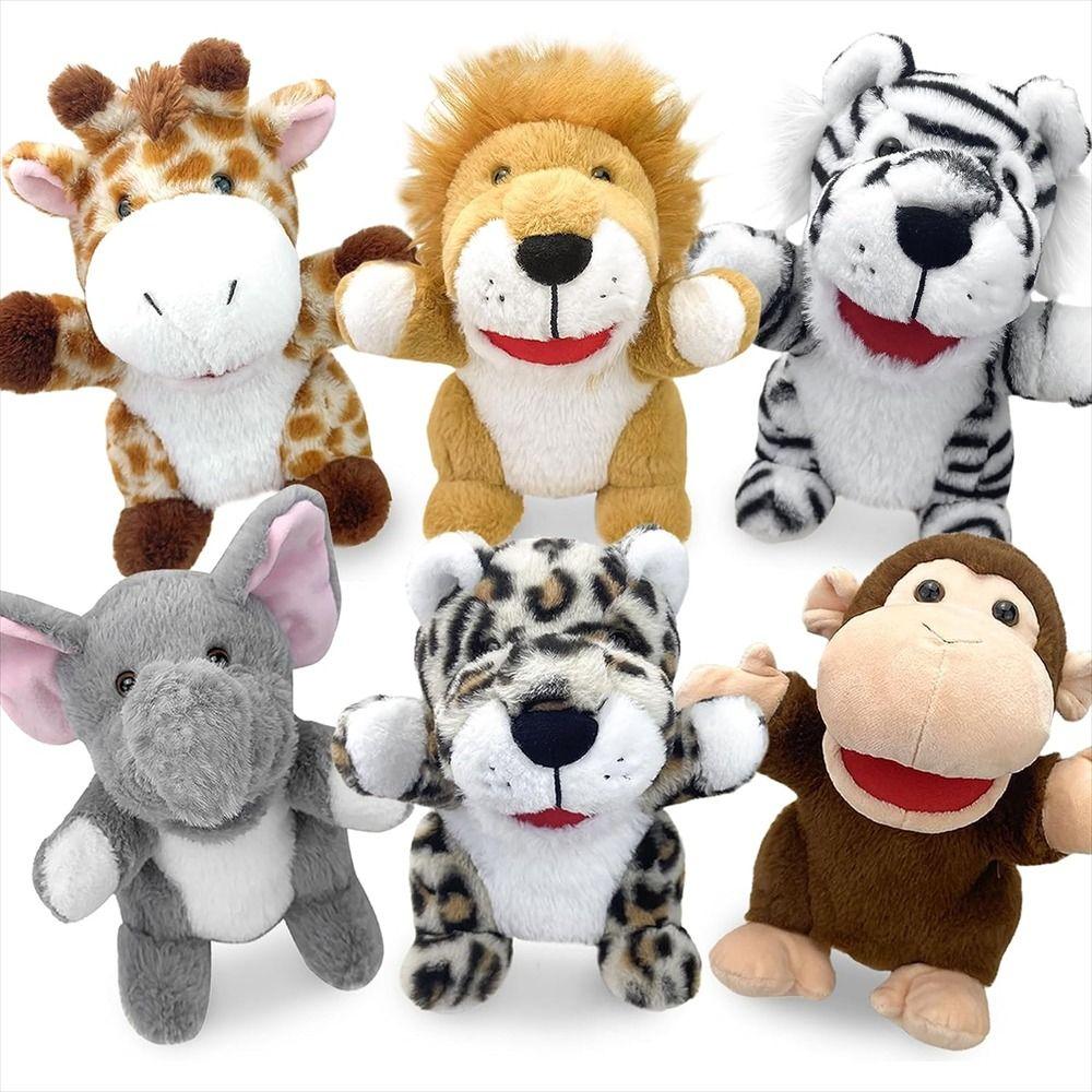 Jungle Animal Animal Hand Puppets Movable Mouth Plush Hand Doll Birthday Gift Preschool
