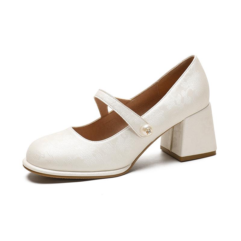 Leather Flat for Huizhou Women's Shoes Grape Mother Same Single Shoes French Spring New Mary Jane Shoes High Heels