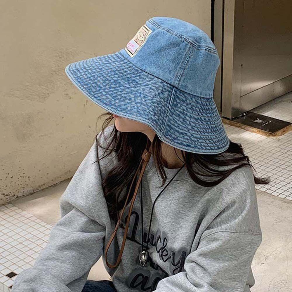 Sunshade Retro Fisherman Hat Lightweight Sun Protection Basin Cap Denim Bucket Hats Camping