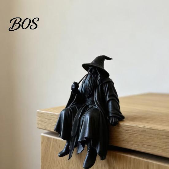 Small Wizard Figurine for Shelf 3D Printed Figurine, Sitter, Collectible Low-key High-end Art Desktop Ornament Bookshelves, Desks, TV Cabinets,
