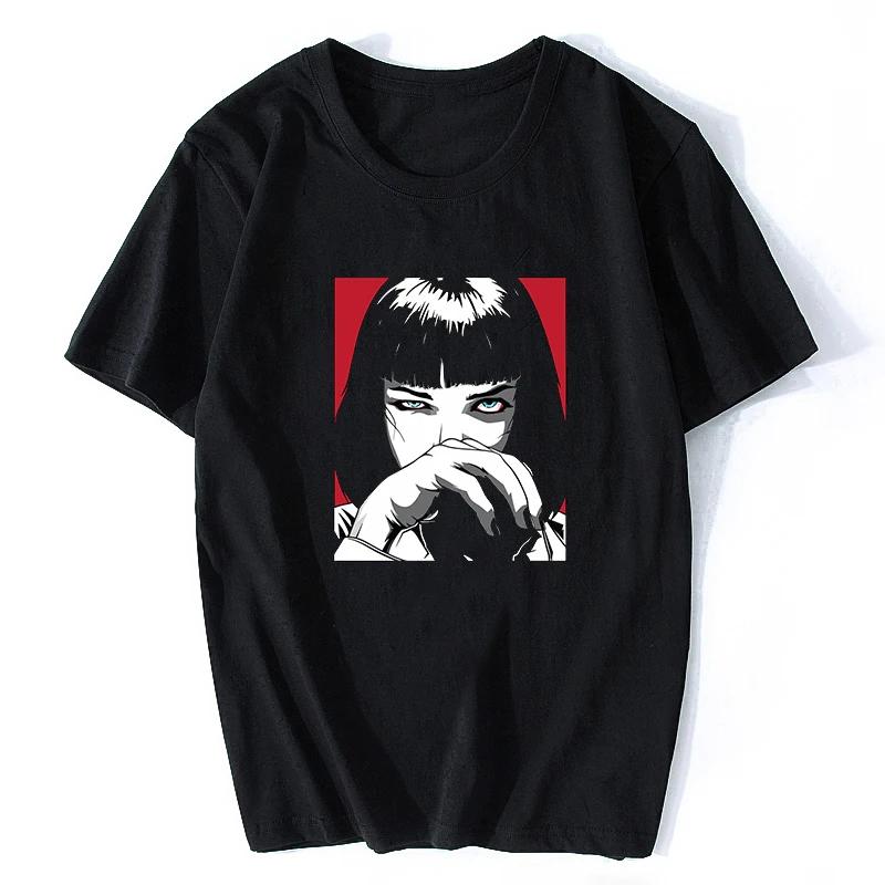 Movie Tshirt Quentin Tarantino Pulp Fiction Mia Vintage Men/women Tops Vintage 90S Streetwear
