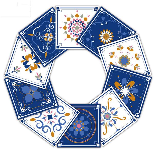 PVC Self-adhesive Sticker Waterproof DIY Tile Sticker Furniture Bathroom Kitchen Wall Stickers Removable Tile Stickers