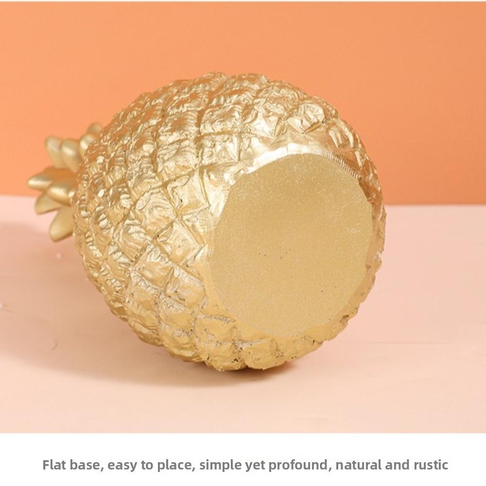 Gold Pineapple Figurine Big Size Pineapple Ornament Artificial Resin Sculpture for Cabinet Decor