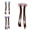2pcs Snowflake Girls Braids Wig Synthetic Kids Ponytail Princess Cartoon Bow Ponytail  Daily