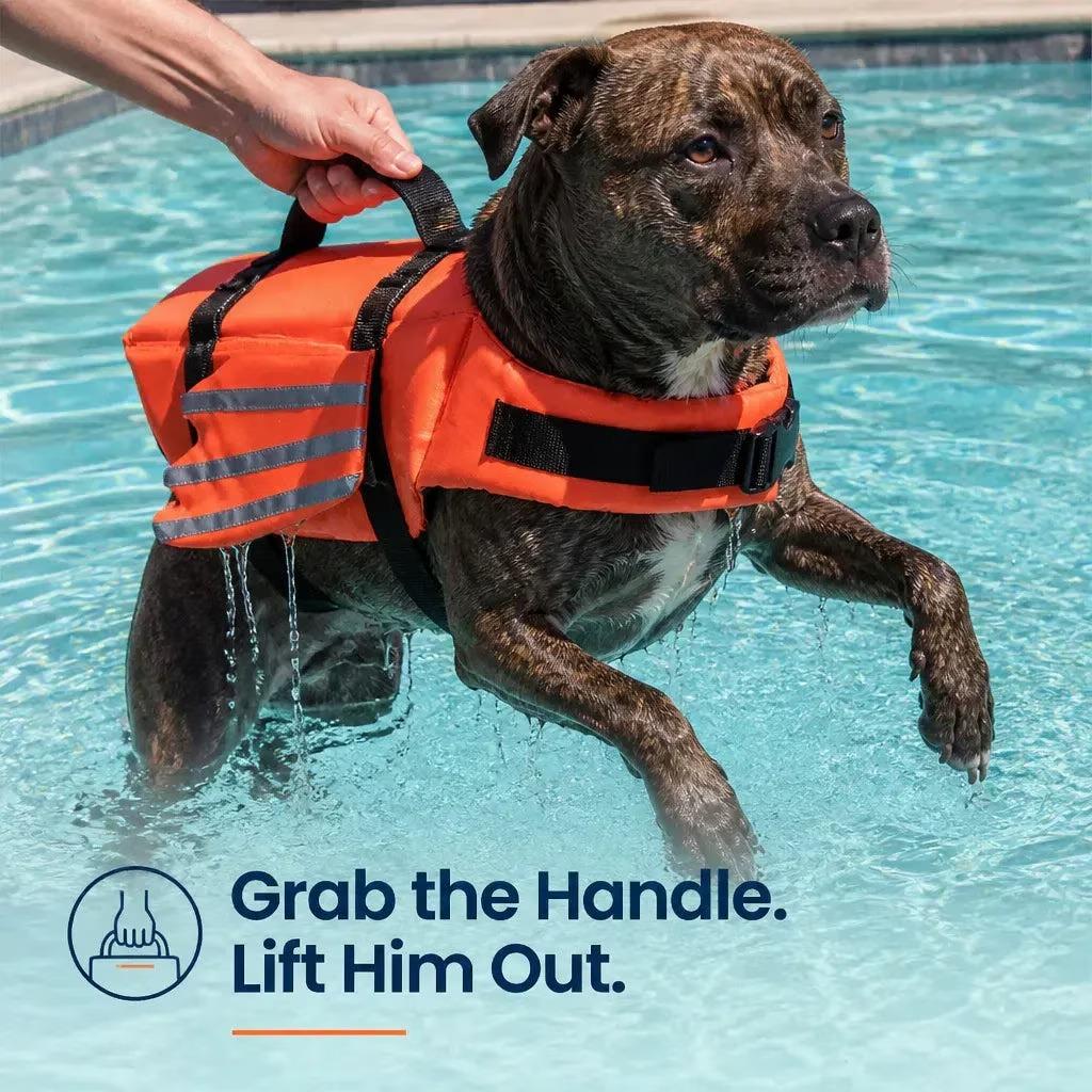 Dog Life Jacket with Chin Float, Front Float Vest with Chin Support for Swimming, Pool Boating