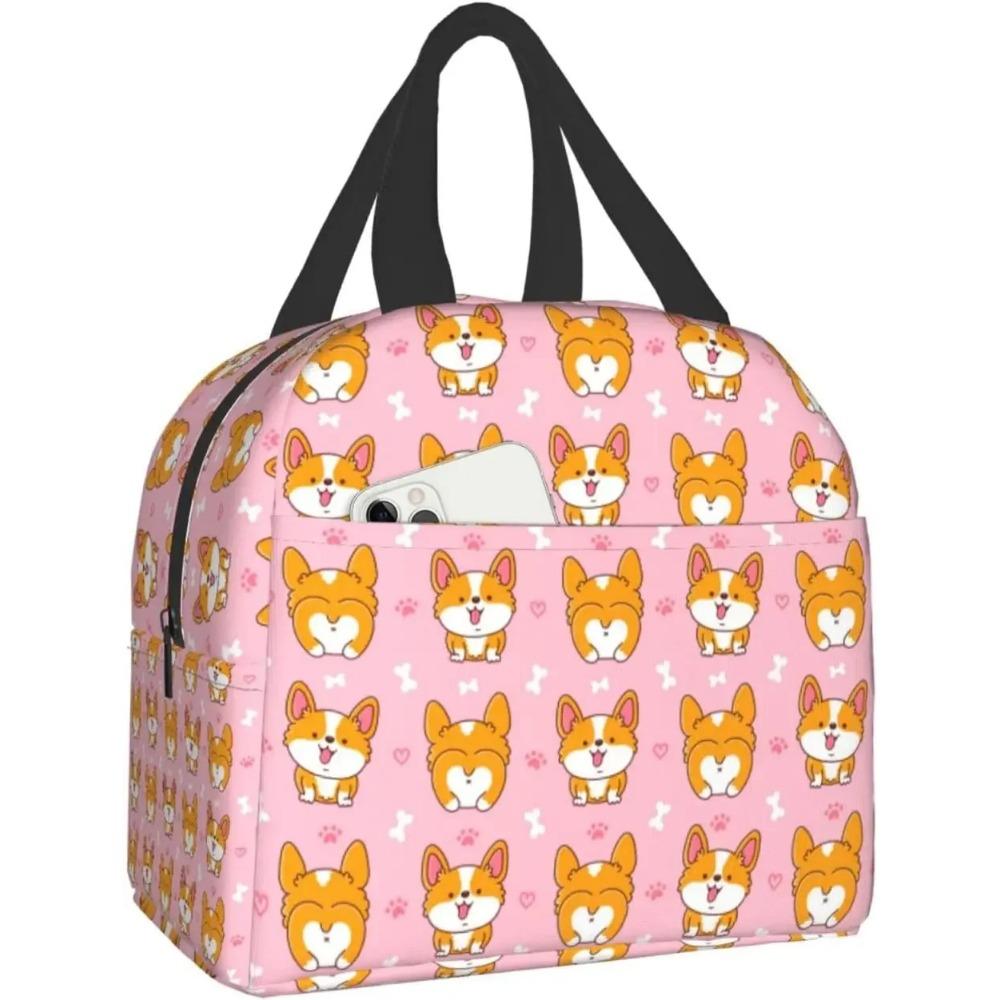 Ланч-бокс Вельш-корги, Ланч-бокс Бенто, Изолированные ланч-боксы, Многоразовая водонепроницаемая сумка для ланча для школы, офиса, пикника, походов, пляжа