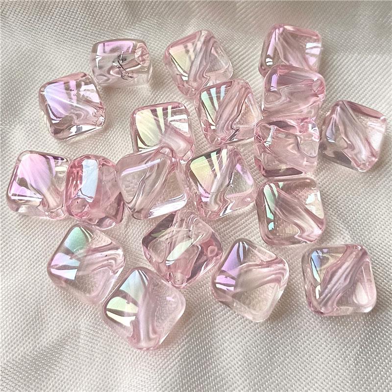 Изготовление ожерелья Мода Диагональное отверстие УФ ослепительный цвет Ручная работа Прозрачный 10 шт Материал Квадратные ювелирные изделия Аксессуары Бусины Акрил DIY Браслет