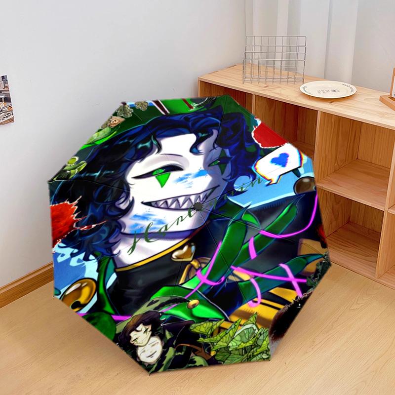 Green Jester Collage Automatic Umbrella - Suitable Travel Outdoor Portable Umbrella Birthday Gift Daily Essentials