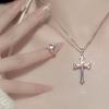 Женское блестящее сердце с цирконовым крестом, кулон, ожерелье, классическая простая унисекс, цепочка на ключицу, панк, хип-хоп, вечерние украшения