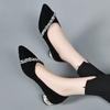 2024 Women's Diamond Shoes for Woman Rhinestone Office Low Heel Elegant with Crystals Black Stylish Shoes