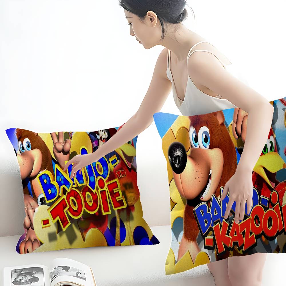 Game B-Banjo-K-Kazooie Cushion Cover Inches Farmhouse Decor Home Throw Pillow Covers for Couch Decorations