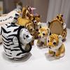 Plush Toy Tiger With Pp Cotton Filling Soft Short Fur Animal For Gifts Kids