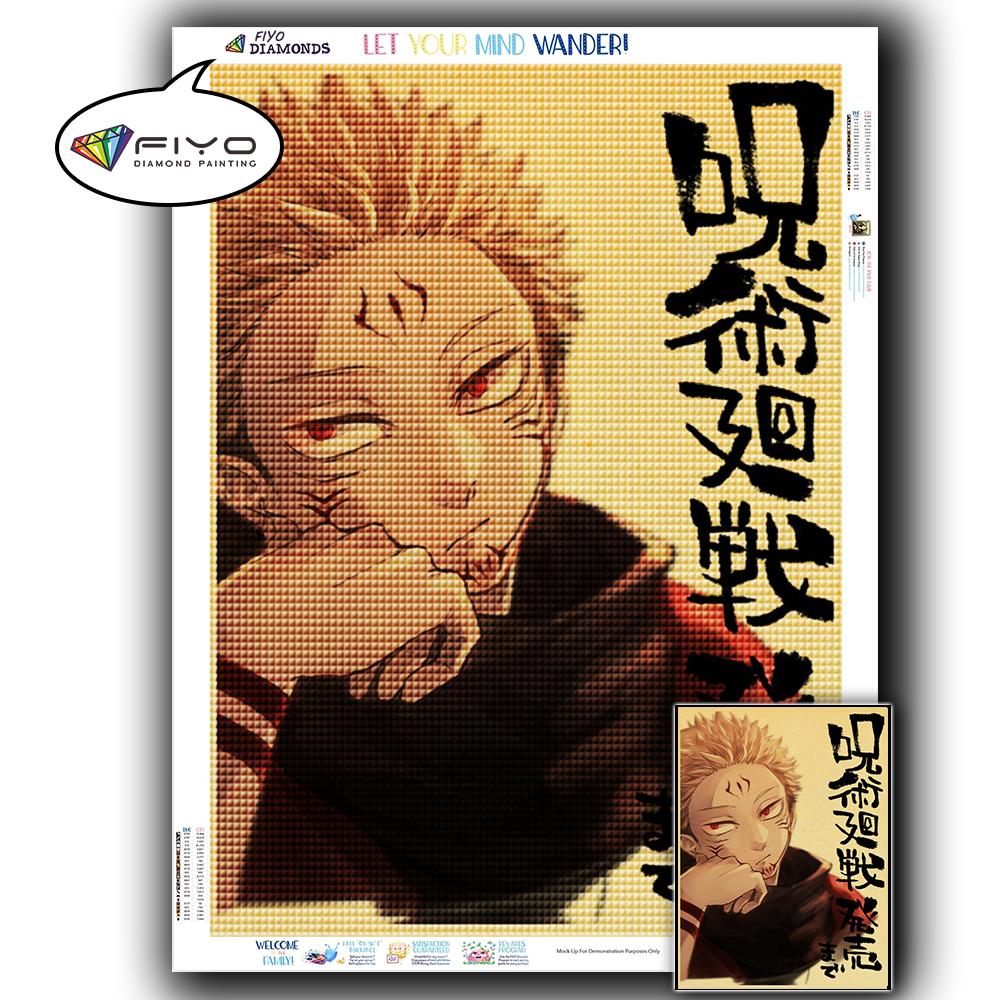 5D DIY Алмазная вышивка Аниме Дзюдзюцу Кайсен Картина Стразы Алмазная живопись Бумага Винтаж Плакат Алмазная мозаика Рукоделие Домашний декор