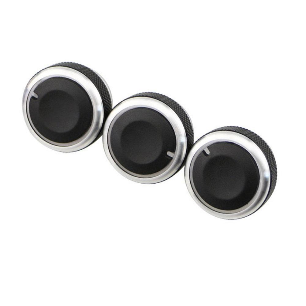 3pcs Per Set Aluminum Alloy Car Styling Air Conditioning Knob AC Knob Heat Control Switch Button Knob For Ford Focus MK2 MK3